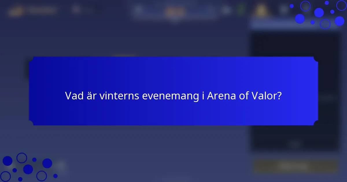 Vad är vinterns evenemang i Arena of Valor?