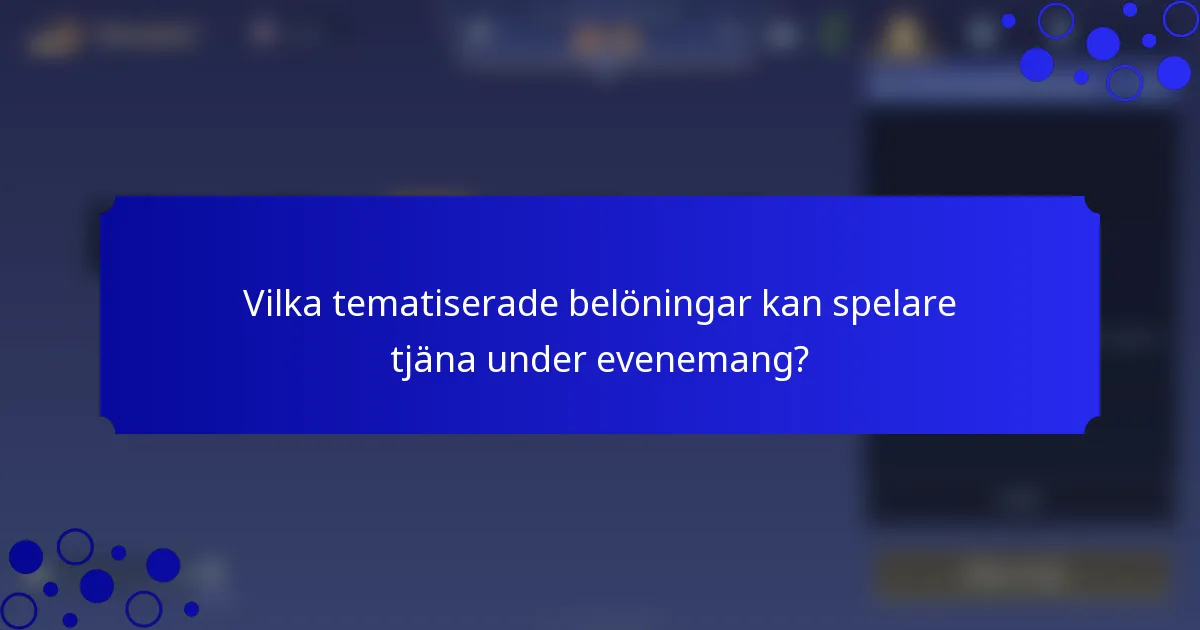 Vilka tematiserade belöningar kan spelare tjäna under evenemang?